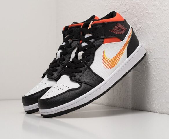 Nike Air Jordan 1 черно-белые leather